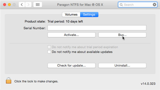 temporary disable paragon ntfs for mac