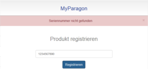 Fehlermeldung: "Seriennummer nicht gefunden"