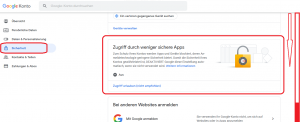 Sicherheitseinstellung GMail