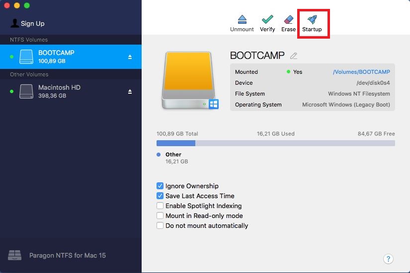 mounting particion ntfs for mac