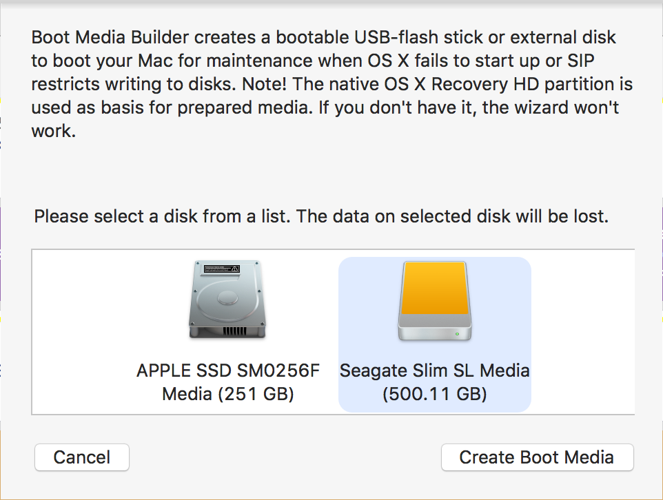 lost boot media for mac