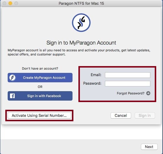 activate paragon ntfs for mac