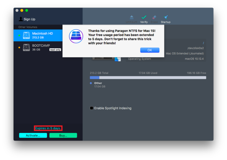 How to activate paragon ntfs for mac